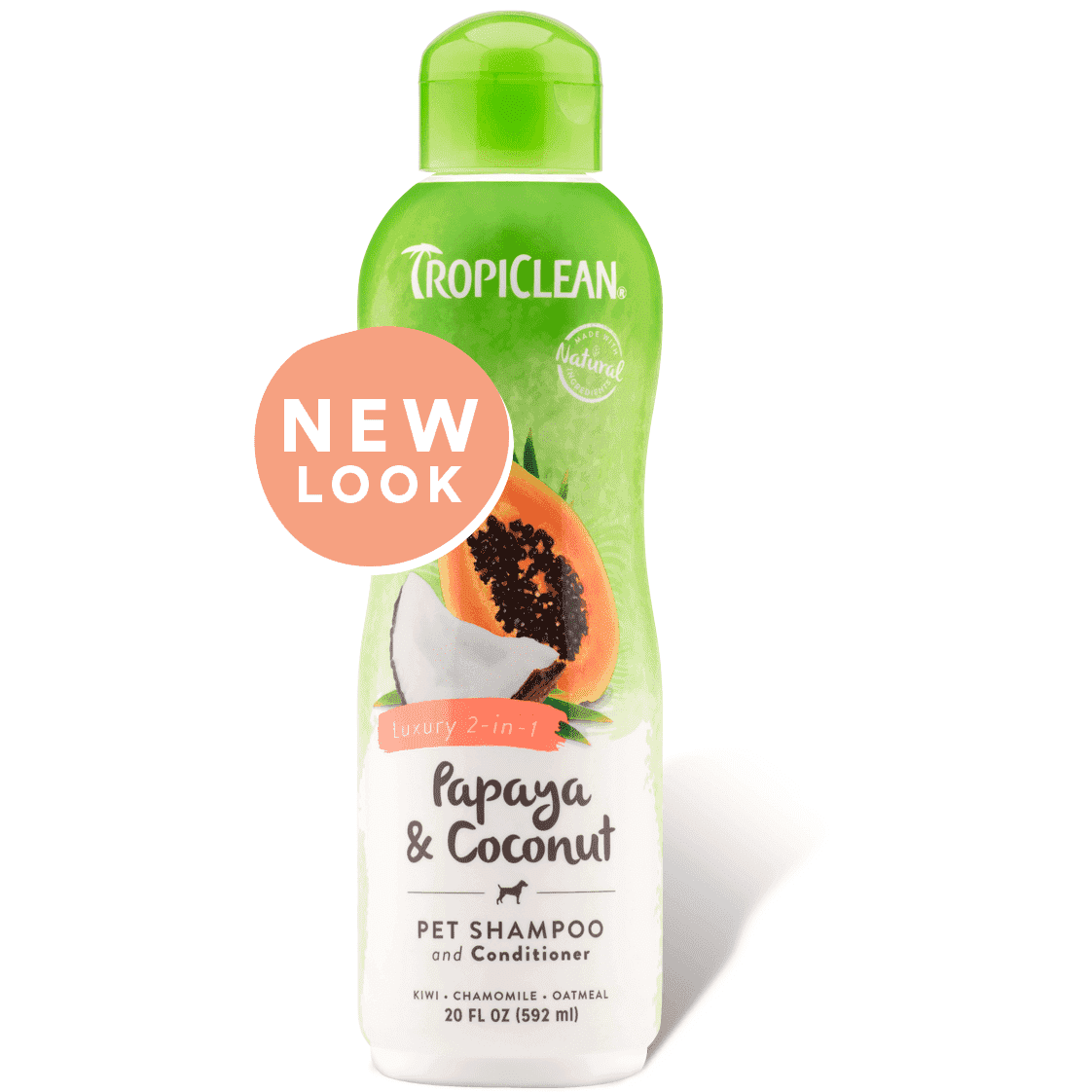 Tropiclean Papaya & Coconut Shampoo & Conditioner - 592 mL - Grooming - Tropiclean - PetMax Canada