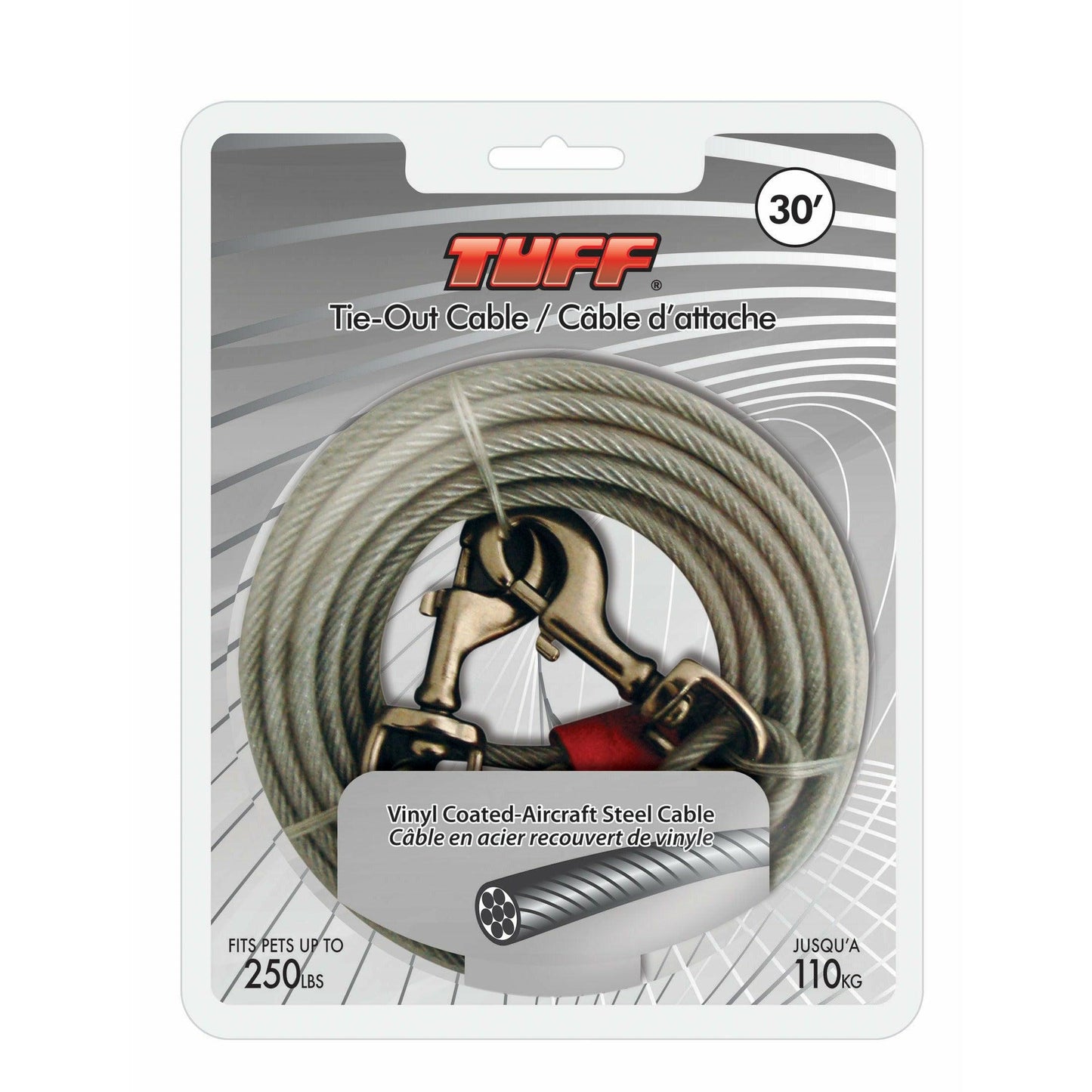 Tuff Tie Out Cable Extra Heavy - 30' - Tie Outs - Tuff - PetMax Canada