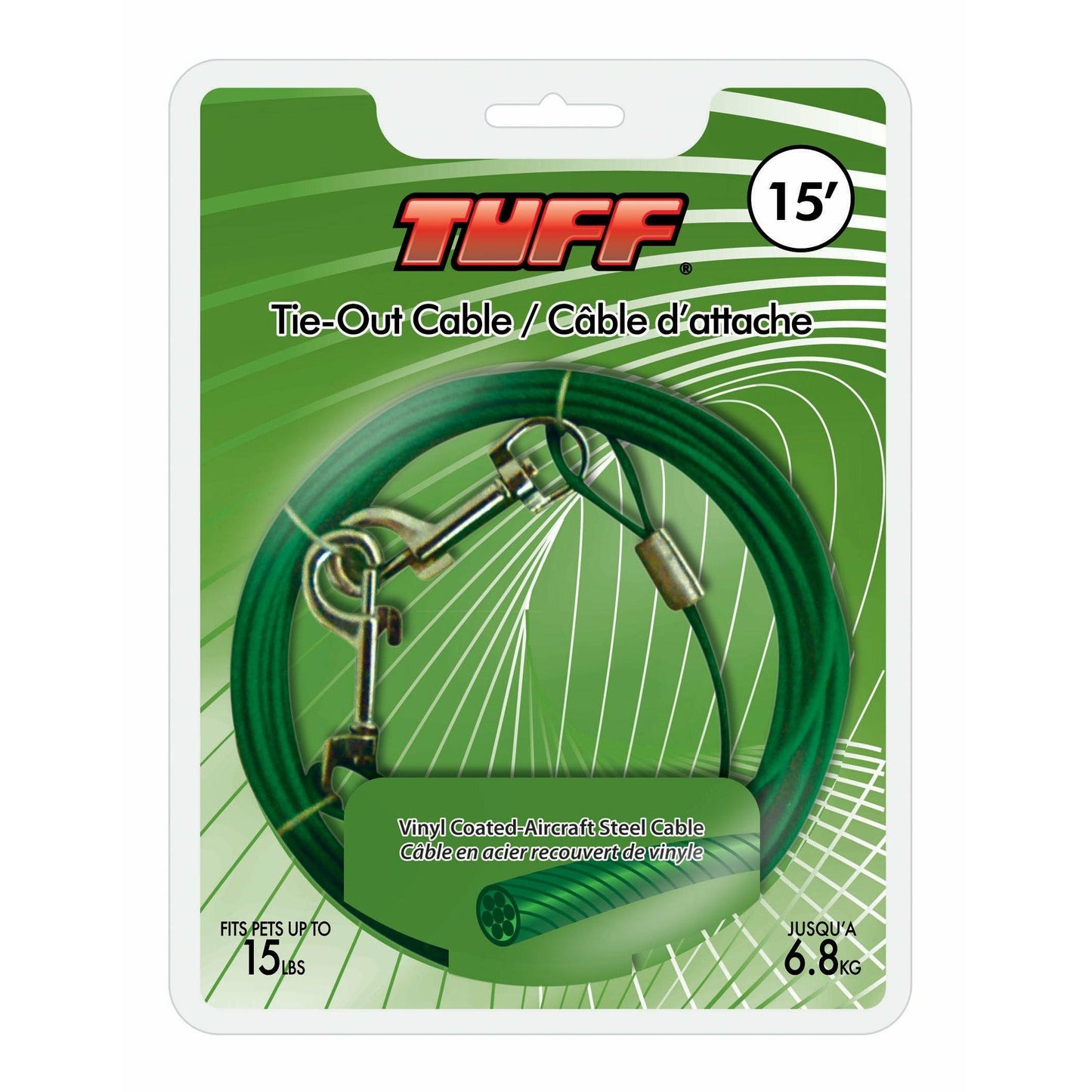 Tuff Tie Out Cable Tiny - 15' - Tie Outs - Tuff - PetMax Canada