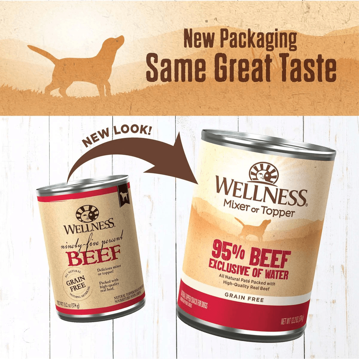 Wellness Canned Dog Food 95% Beef - 374g - Canned Dog Food - Wellness - PetMax Canada