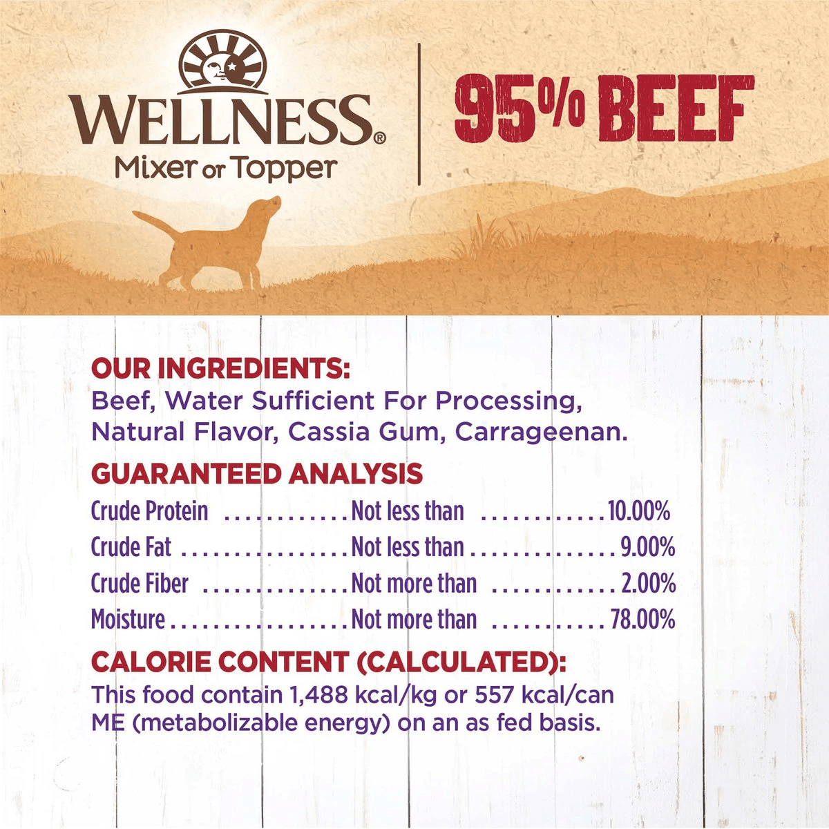 Wellness Canned Dog Food 95% Beef - 374g - Canned Dog Food - Wellness - PetMax Canada