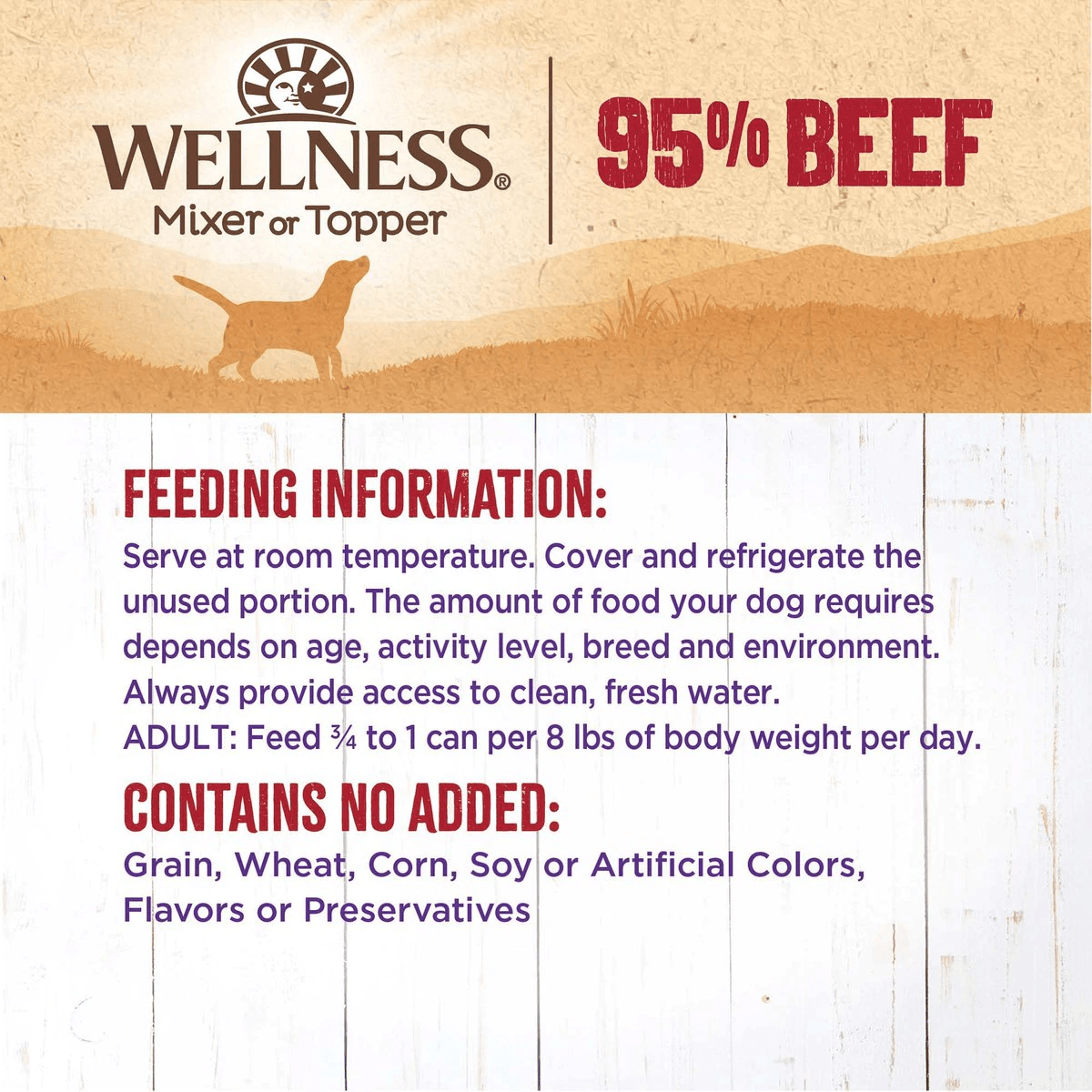 Wellness Canned Dog Food 95% Beef - 374g - Canned Dog Food - Wellness - PetMax Canada