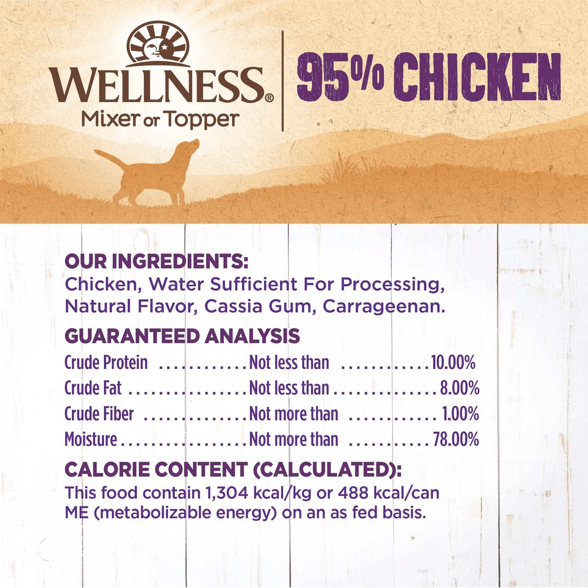 Wellness Canned Dog Food 95% Chicken - 374g - Canned Dog Food - Wellness - PetMax Canada