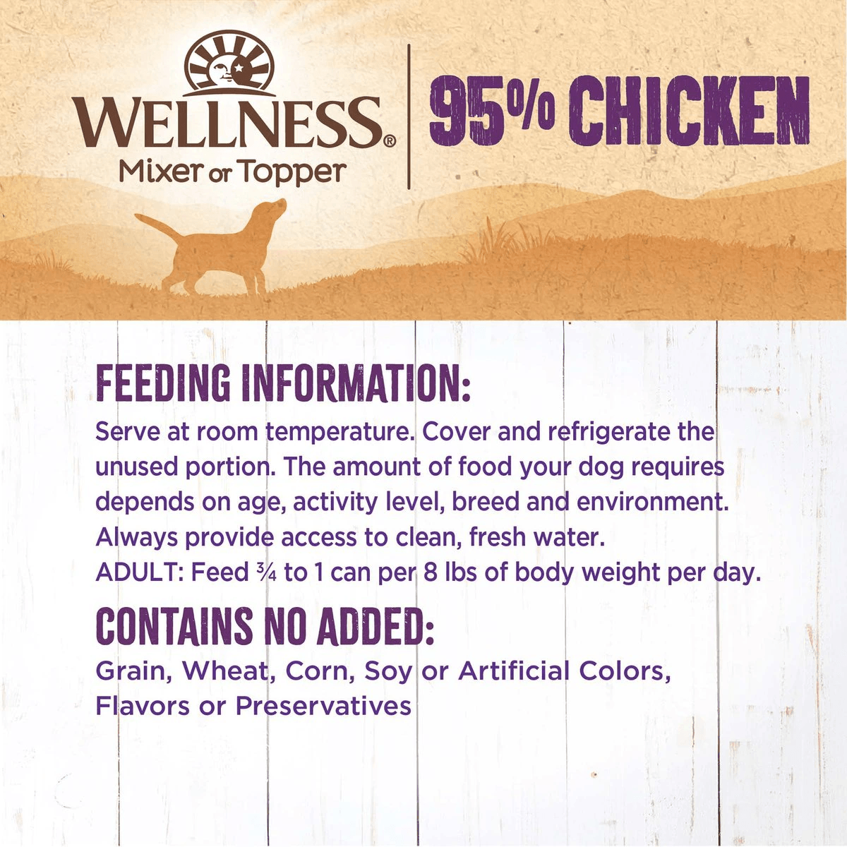 Wellness Canned Dog Food 95% Chicken - 374g - Canned Dog Food - Wellness - PetMax Canada