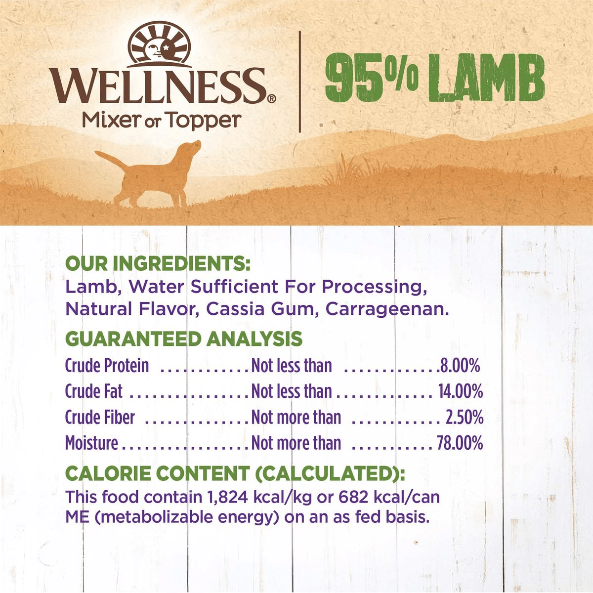 Wellness Canned Dog Food 95% Lamb - 374g - Canned Dog Food - Wellness - PetMax Canada