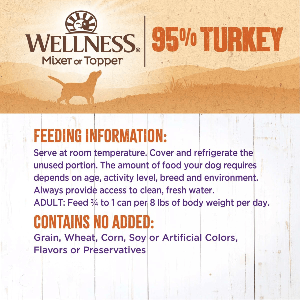 Wellness Canned Dog Food 95% Turkey - 374g - Canned Dog Food - Wellness - PetMax Canada