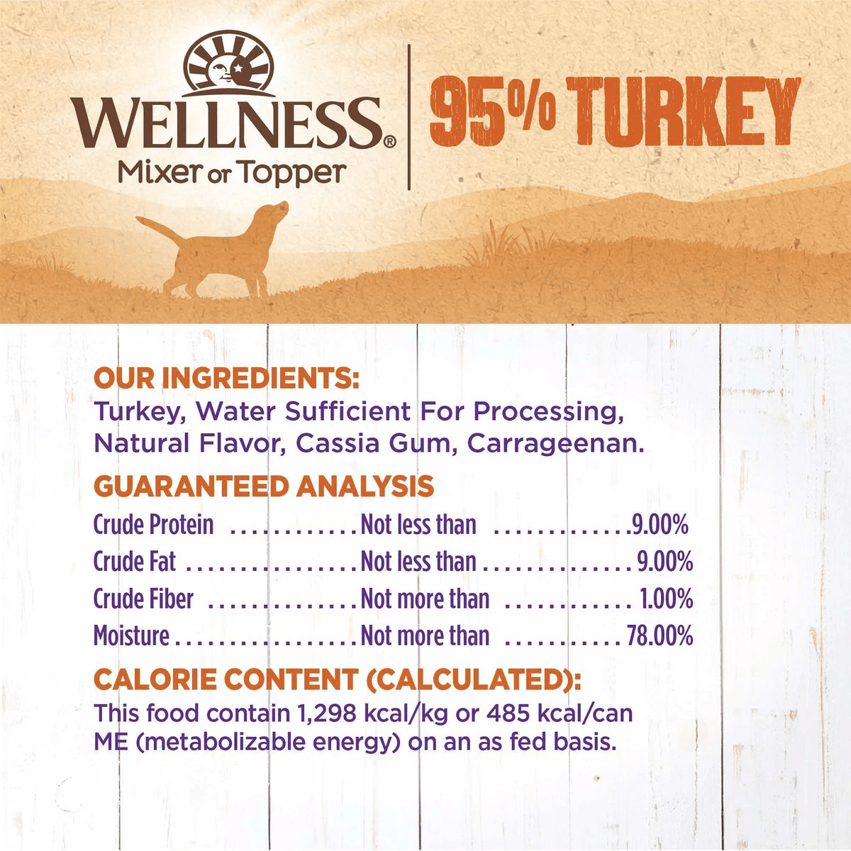 Wellness Canned Dog Food 95% Turkey - 374g - Canned Dog Food - Wellness - PetMax Canada