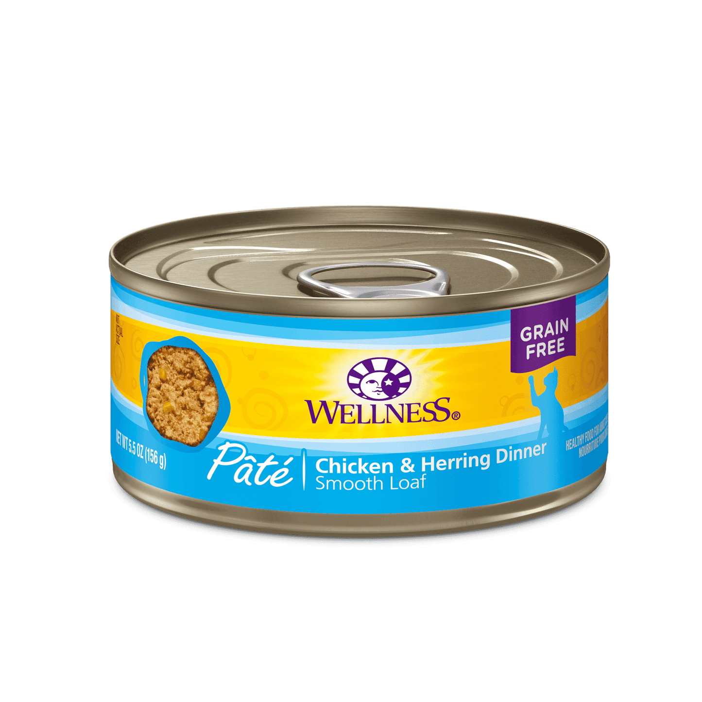 Wellness Complete Health Chicken & Herring Formula Grain-Free Canned Cat Food - 155g - Canned Cat Food - Wellness - PetMax Canada