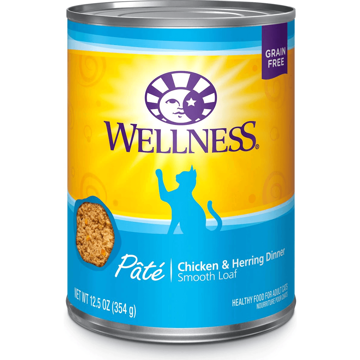 Wellness Complete Health Chicken & Herring Formula Grain-Free Canned Cat Food - 354g - Canned Cat Food - Wellness - PetMax Canada