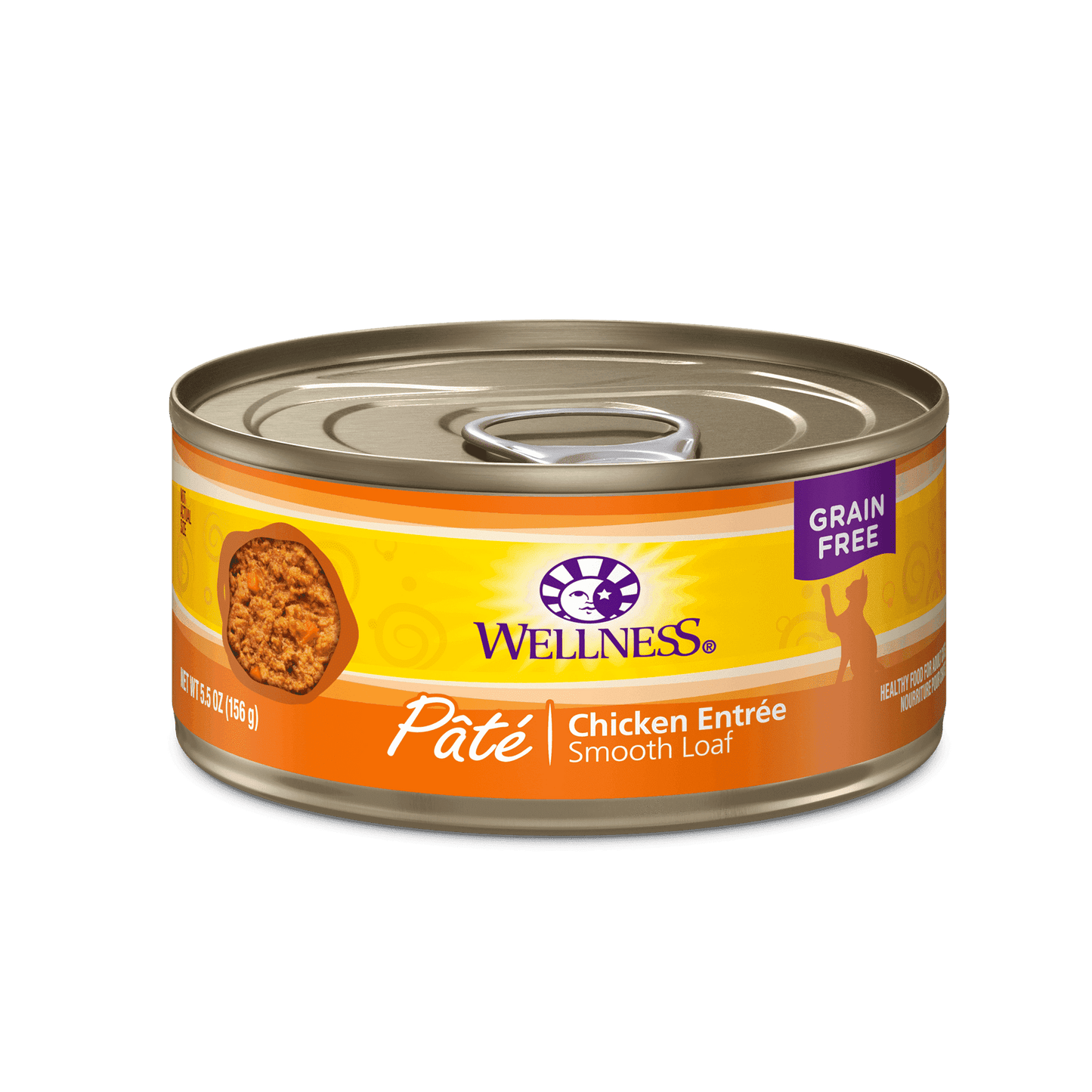 Wellness Complete Health Pate Chicken Entree Grain-Free Canned Cat Food - 155g - Canned Cat Food - Wellness - PetMax Canada