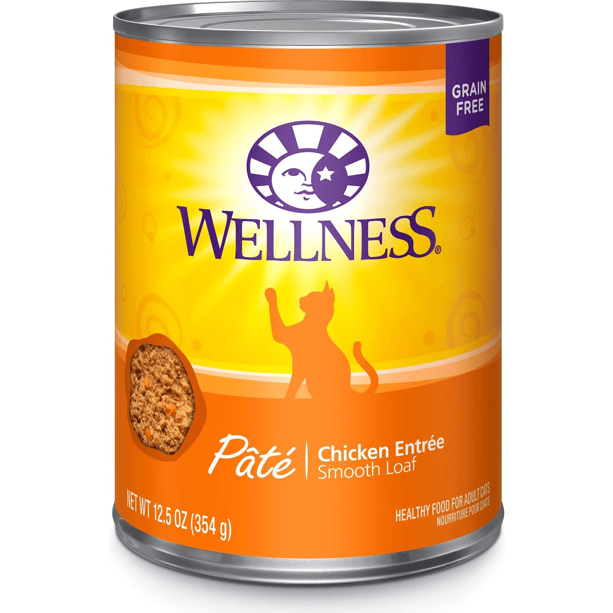 Wellness Complete Health Pate Chicken Entree Grain-Free Canned Cat Food - 354g - Canned Cat Food - Wellness - PetMax Canada