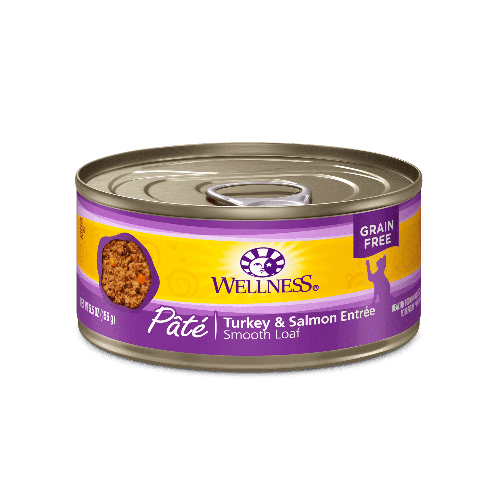 Wellness Complete Health Turkey & Salmon Formula Grain-Free Canned Cat Food - 155g - Canned Cat Food - Wellness - PetMax Canada