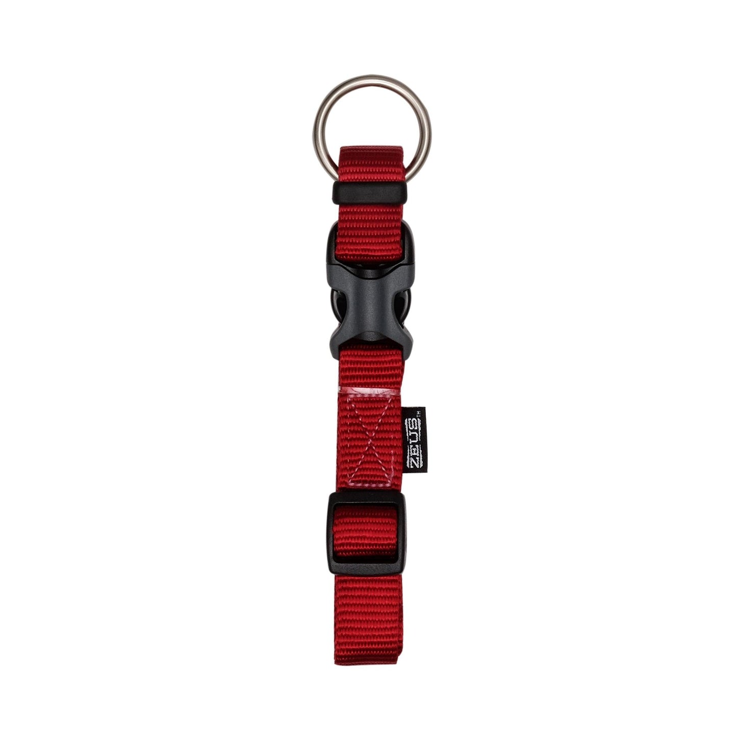 Zeus Adjustable Nylon Dog Collar Deep Red - Sm: 3/8 x 9-12 in - Dog Collars - Zeus - PetMax Canada