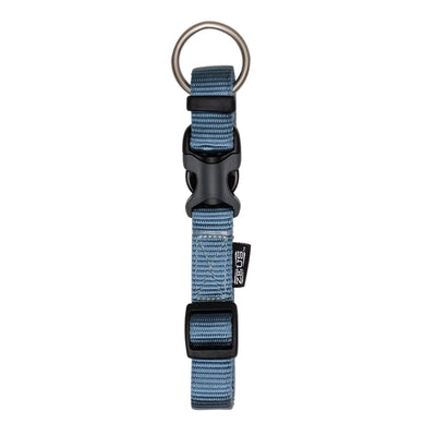 Zeus Adjustable Nylon Dog Collar Denim Blue - Sm: 3/8 x 9-12 in - Dog Collars - Zeus - PetMax Canada