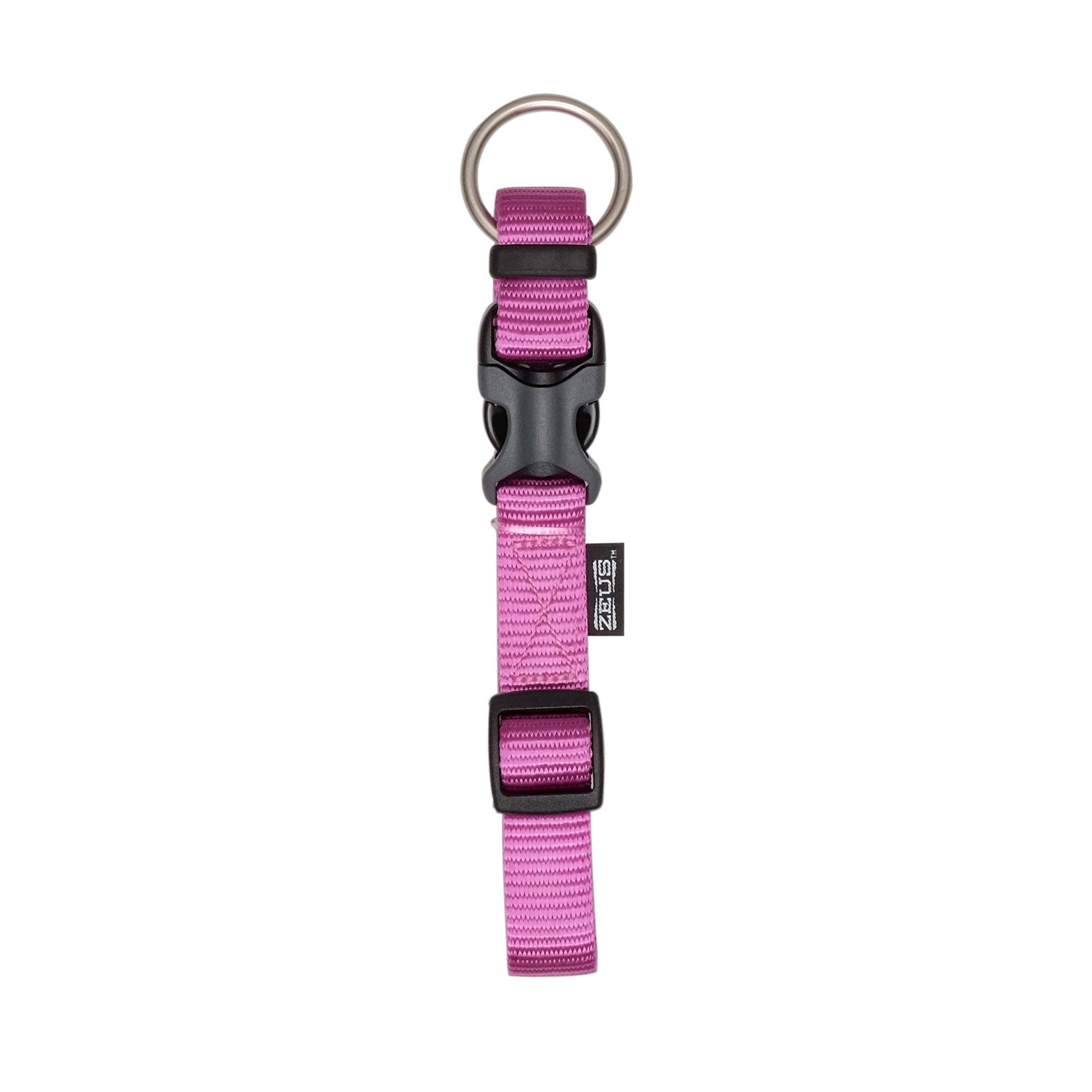 Zeus Adjustable Nylon Dog Collar Fuchsia - Sm: 3/8 x 9-12 in - Dog Collars - Zeus - PetMax Canada