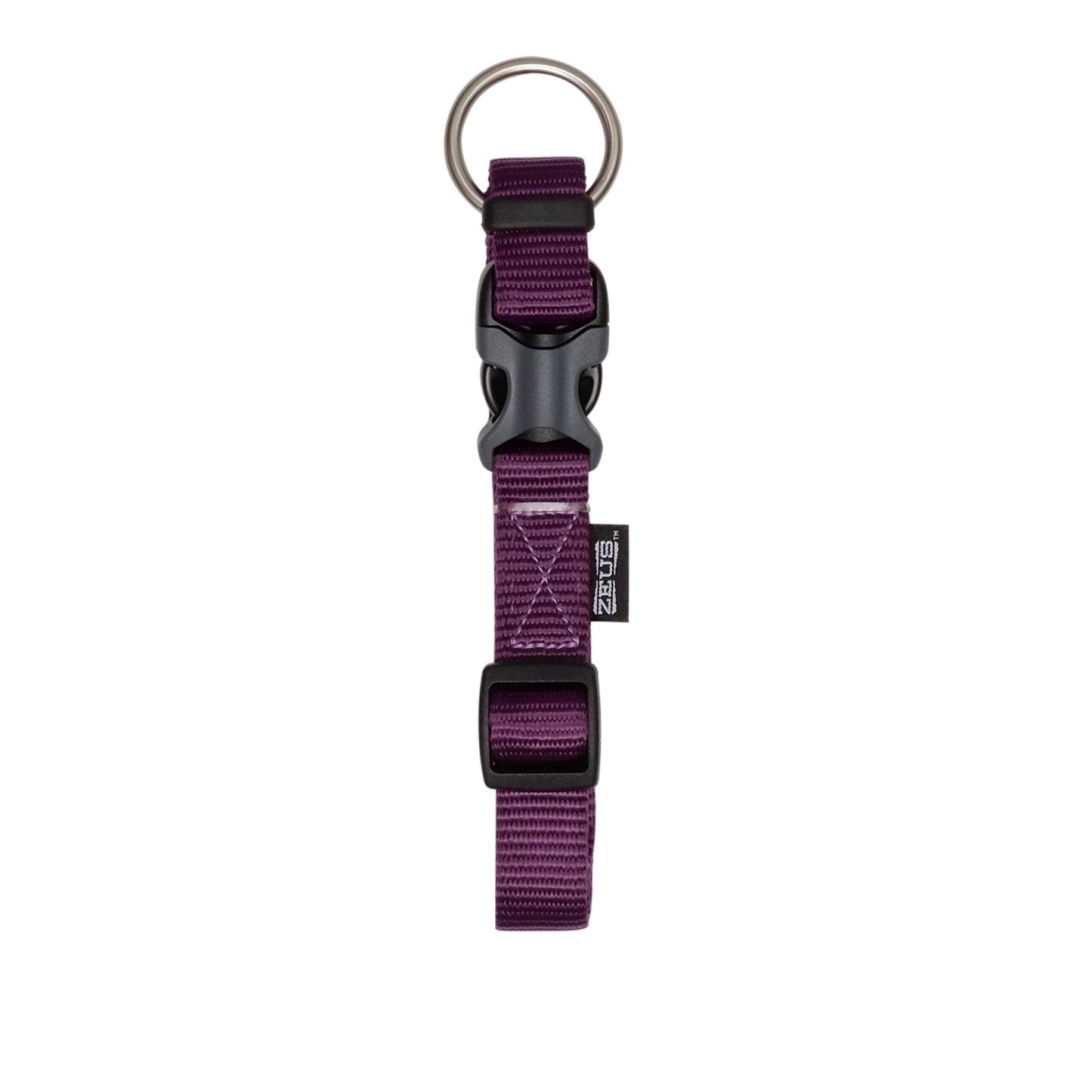 Zeus Adjustable Nylon Dog Collar Royal Purple - Sm: 3/8 x 9-12 in - Dog Collars - Zeus - PetMax Canada