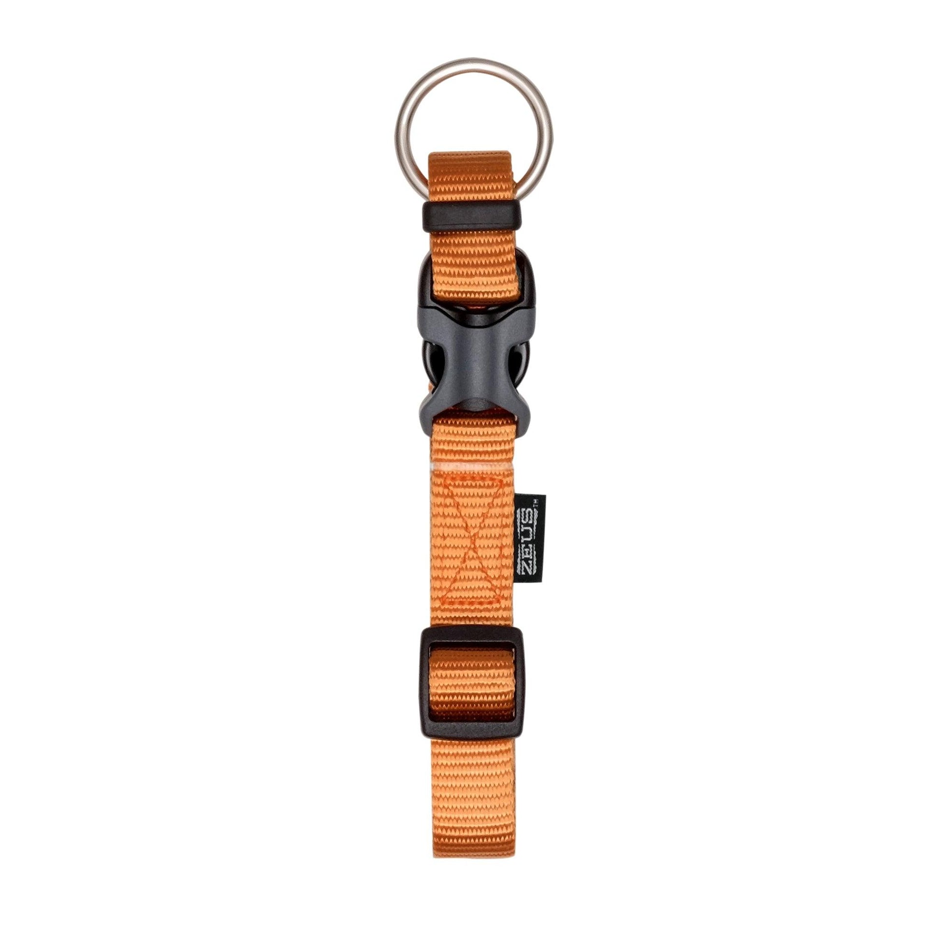 Zeus Adjustable Nylon Dog Collar Tangerine - Sm: 3/8 x 9-12 in - Dog Collars - Zeus - PetMax Canada