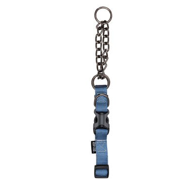 Zeus Martingale Dog Collar Denim Blue - Med: 1/2 x 15-18 in - Dog Collars - Zeus - PetMax Canada