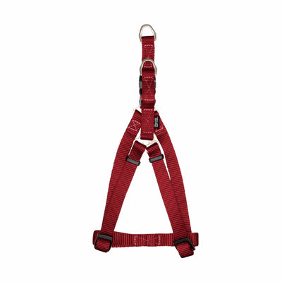 Zeus Nylon Dog Harness Deep Red - Sm: 3/8 x 13-18 in - Harnesses - Zeus - PetMax Canada