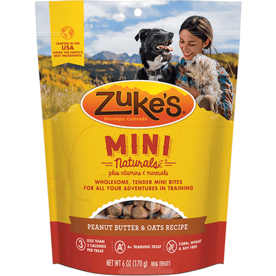 Zukes Dog Treats Mini Naturals Peanut Butter & Oats - 170g - Dog Treats - Zukes - PetMax Canada
